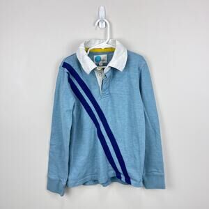 Mini Boden Applique Star Rugby Shirt Blue 8-9